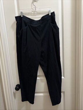 Eileen Fisher Women's Pull-On Pleated Front Business Casual Pants Black Size XL